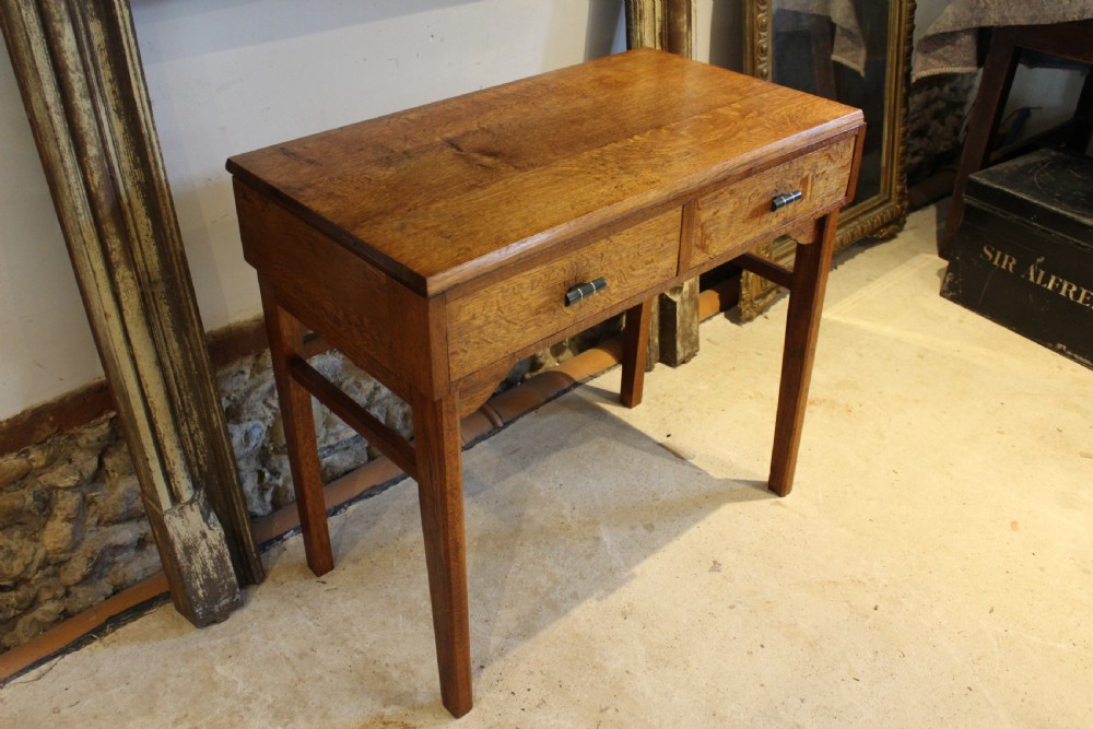 Table Art Deco Oak side hall console lamp c1925