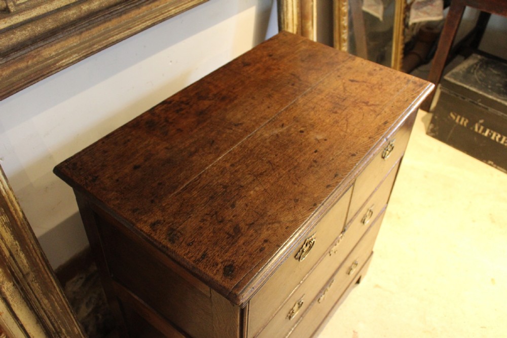 Chest of drawers rare small Oak George I c1715 View XII