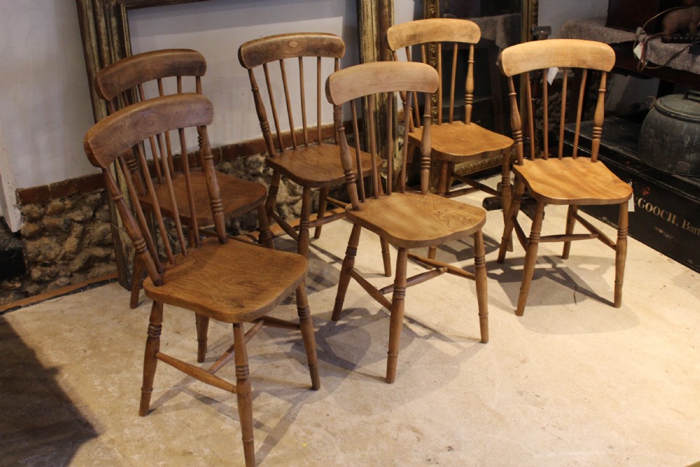 Chairs set of six Victorian Windsor dining c1870