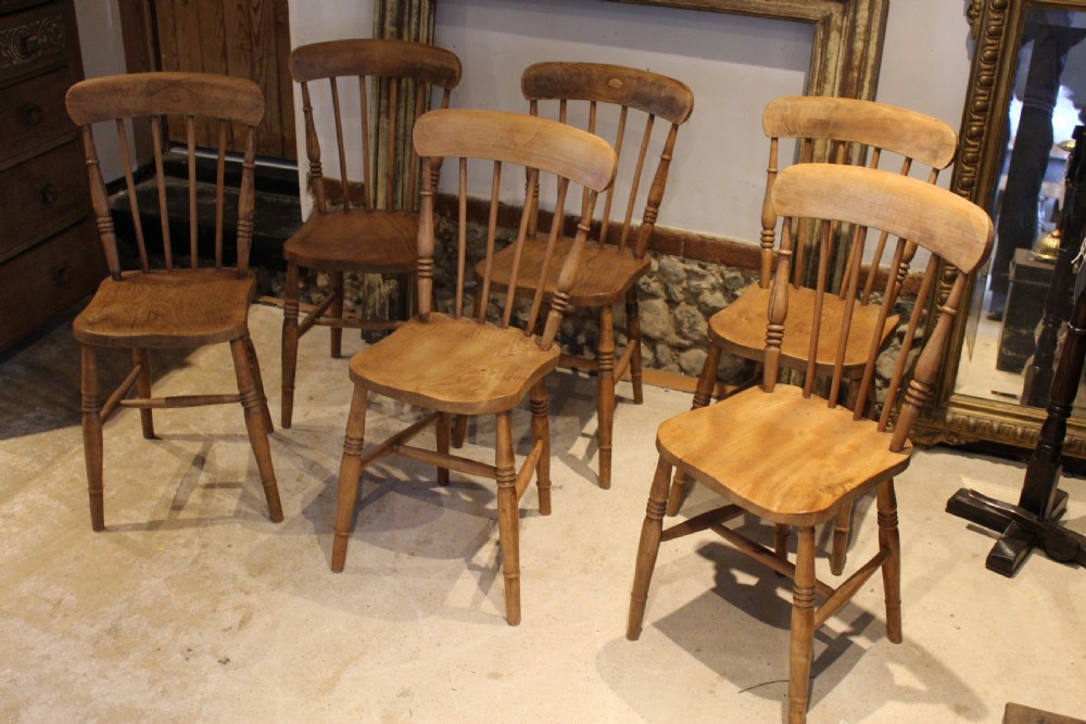 Chairs set of six Victorian Windsor dining c1870 View II
