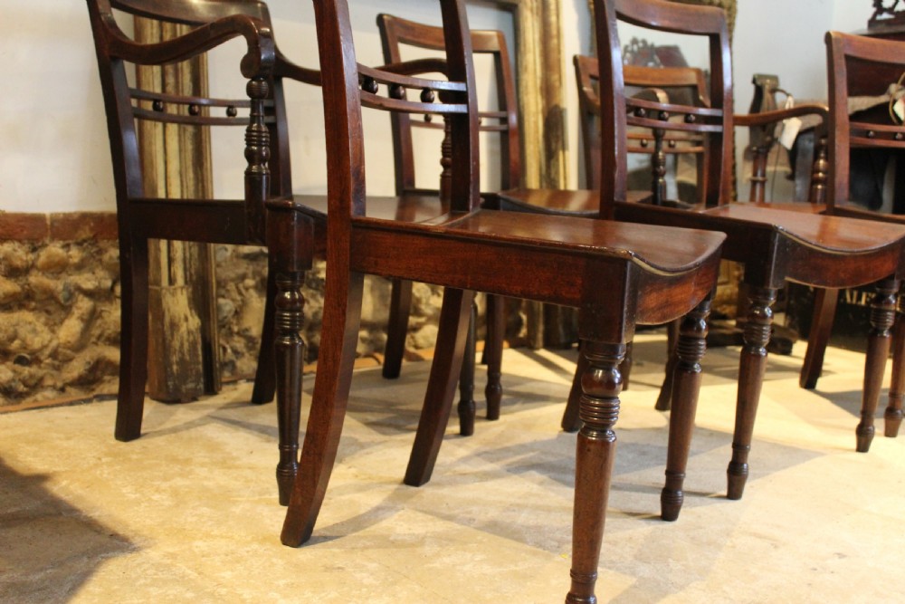 Chairs true set of rare Suffolk ball back dining c1820 View III