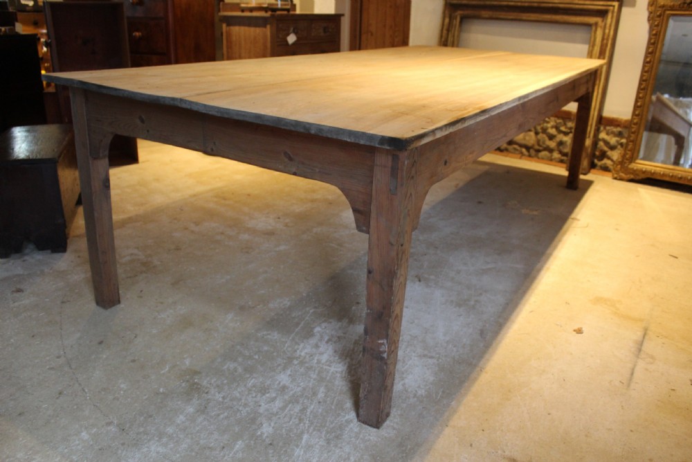 Table large refectory farmhouse dining seats 12 Victorian c1890 View XI