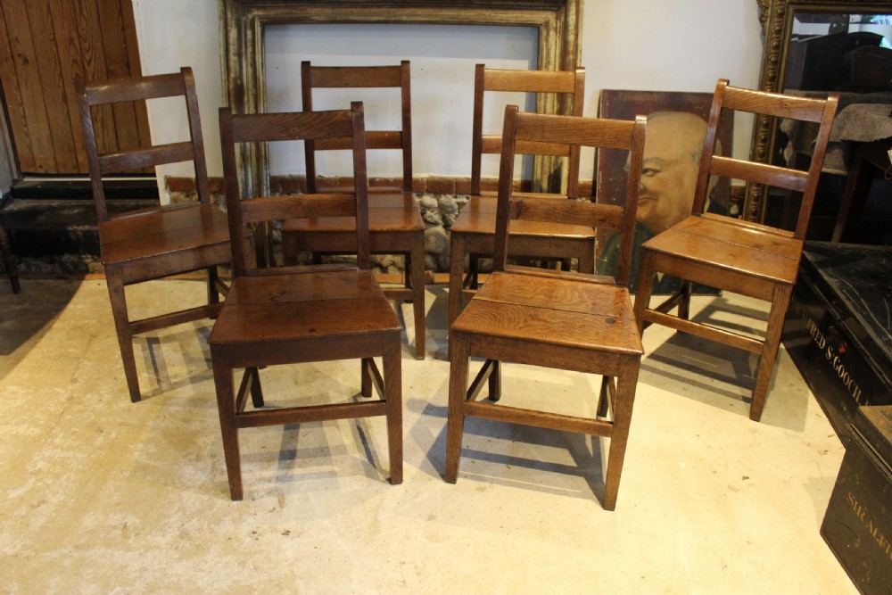Chairs rare set of 6 Welsh Oak dining chairs c1820 View III