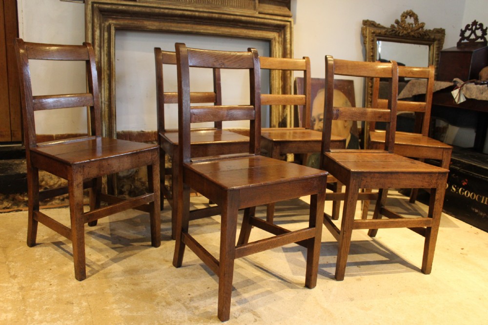 Chairs rare set of 6 Welsh Oak dining chairs c1820 View VIII