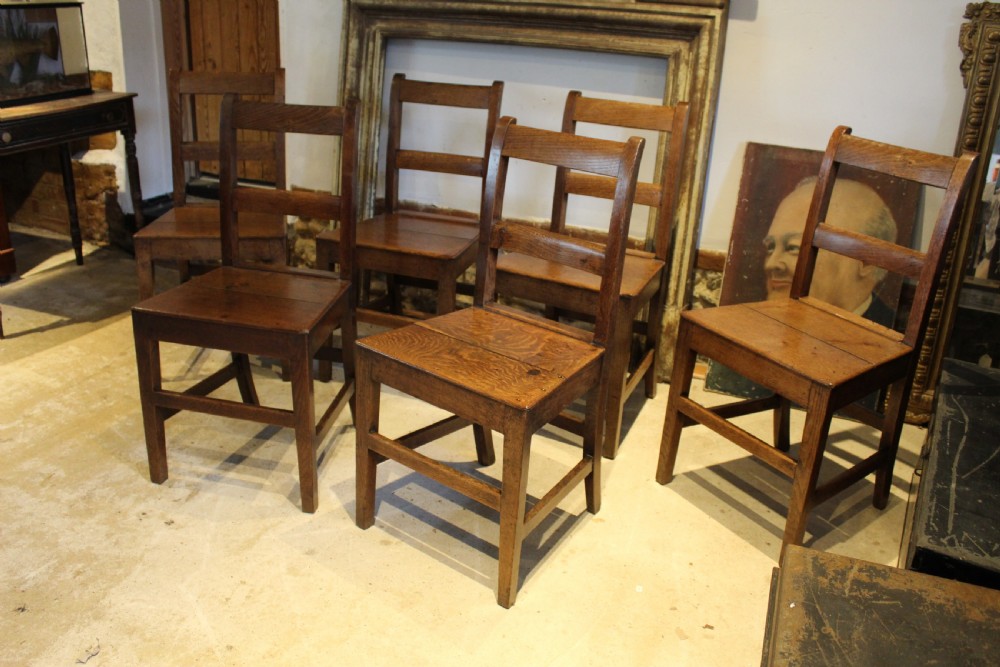 Chairs rare set of 6 Welsh Oak dining chairs c1820 View IX