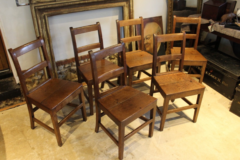 Chairs rare set of 6 Welsh Oak dining chairs c1820 View XI