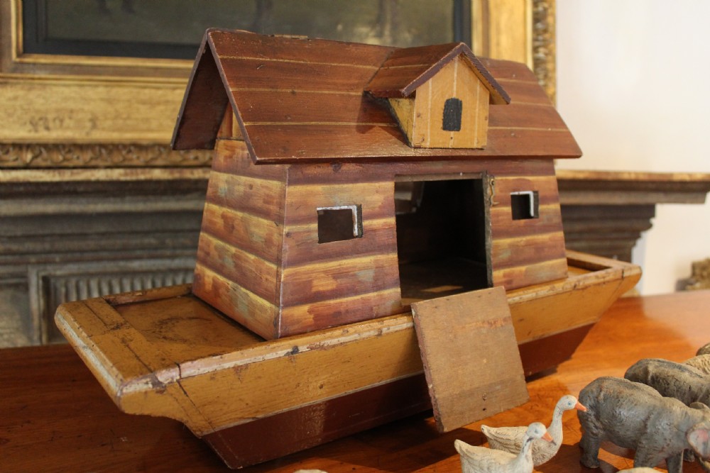 Noah's Ark Edwardian folk art animals Noah and Wife c1900 View VI