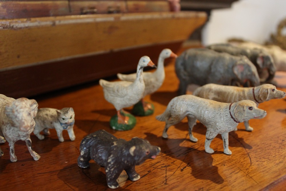 Noah's Ark Edwardian folk art animals Noah and Wife c1900 View XII
