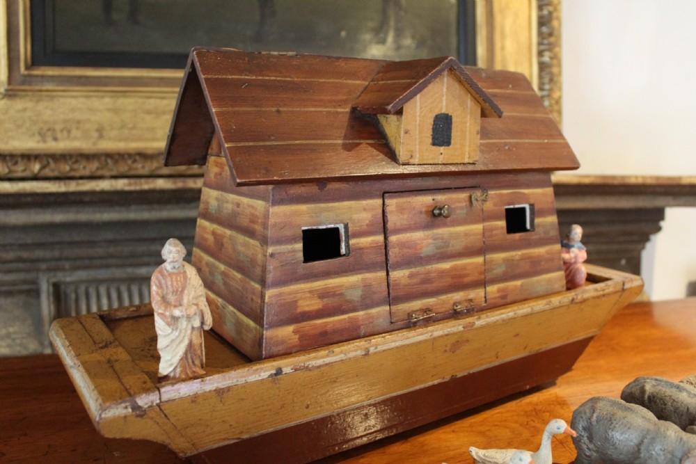 Noah's Ark Edwardian folk art animals Noah and Wife c1900 View XIII