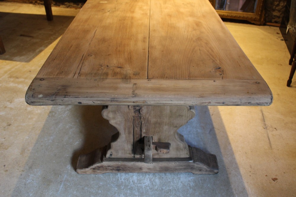 Table refectory French monastic Elm farmhouse dining c1900 View V