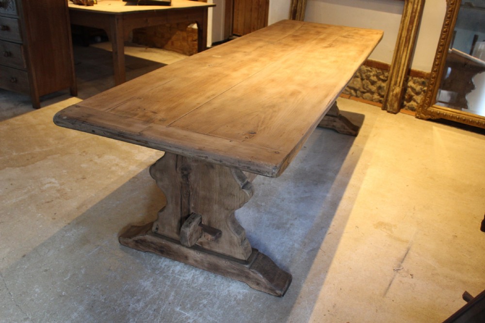 Table refectory French monastic Elm farmhouse dining c1900 View VI