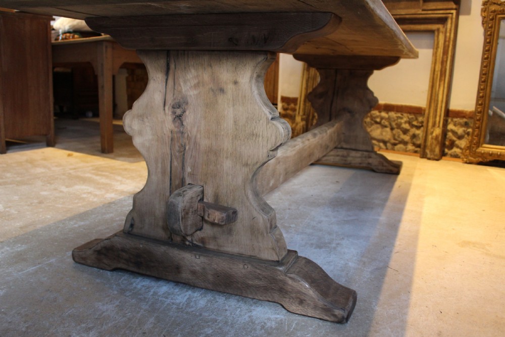 Table refectory French monastic Elm farmhouse dining c1900 View XII