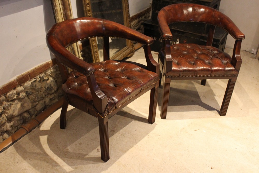 Chairs pair of outstanding library or desk chairs c1910 View IX