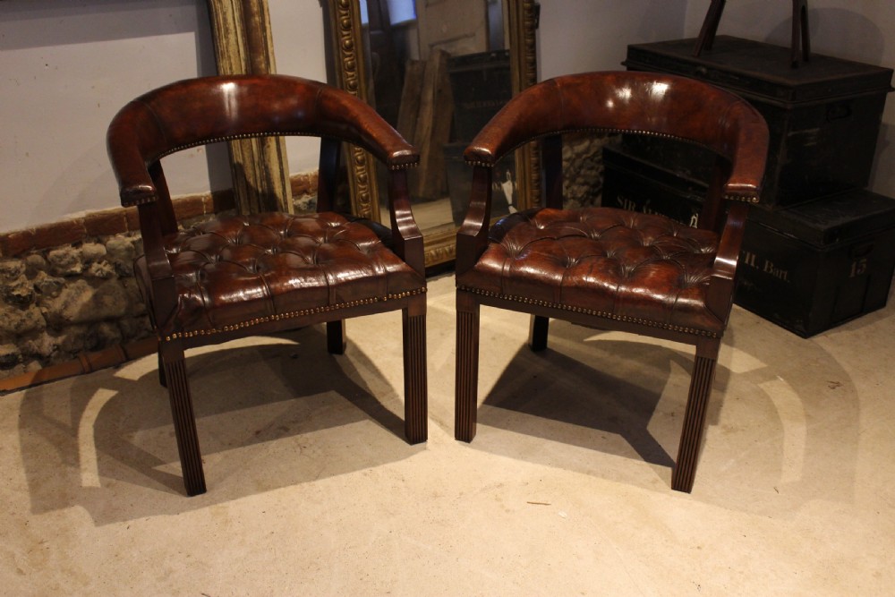 Chairs pair of outstanding library or desk chairs c1910 View XI