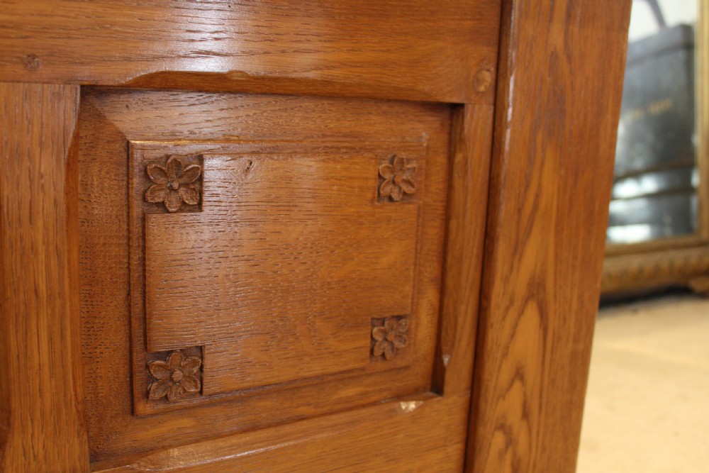 Coffer chest Arts and Crafts Oak Cotswold school c1940 View III
