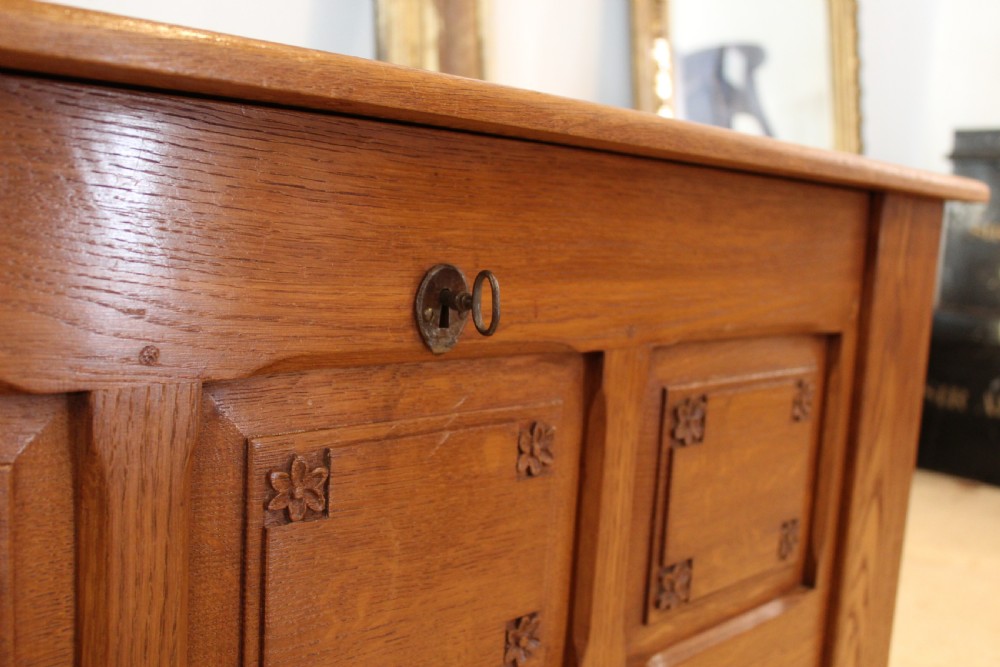 Coffer chest Arts and Crafts Oak Cotswold school c1940 View X