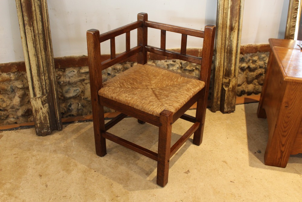 Chair rare Cotswold school arts and Crafts Oak corner c1920