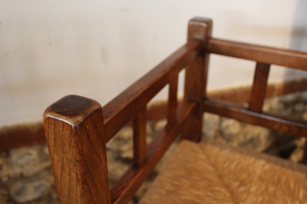 Chair rare Cotswold school arts and Crafts Oak corner c1920 View V