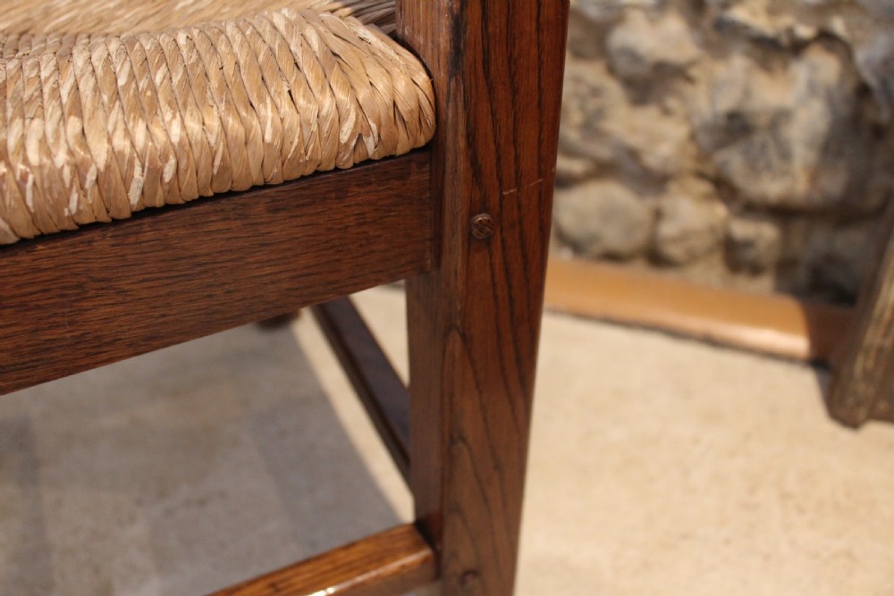 Chair rare Cotswold school arts and Crafts Oak corner c1920 View X