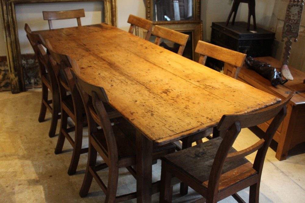 Table refectory dining Farmhouse rare George III seats 8 c1800 View III