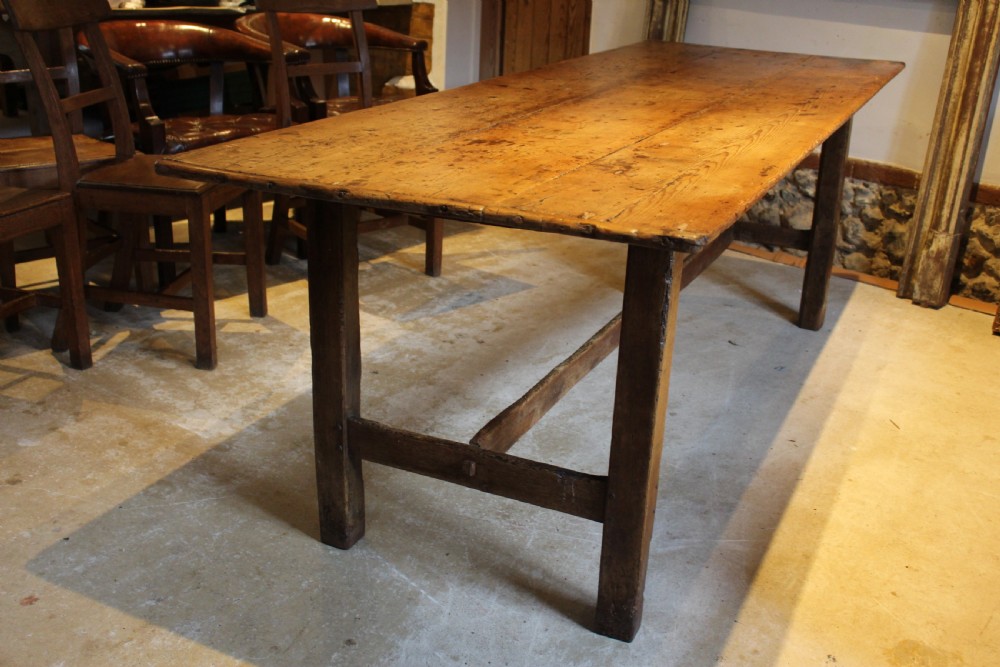 Table refectory dining Farmhouse rare George III seats 8 c1800 View VII