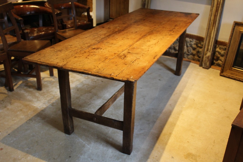 Table refectory dining Farmhouse rare George III seats 8 c1800 View XII