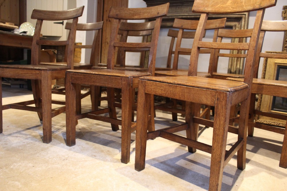 Chairs rare set of 10 Irish Oak Clogher Union Workhouse c1870 View X