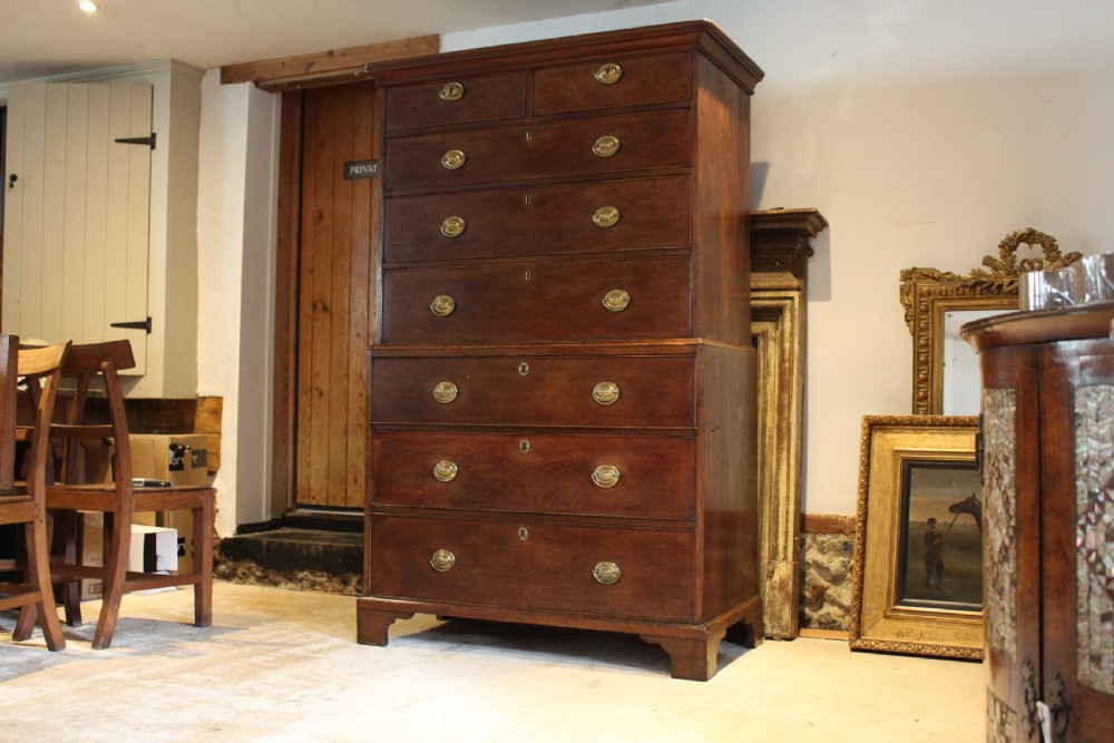 Chest of drawers Chest on Chest George III Oak c1780