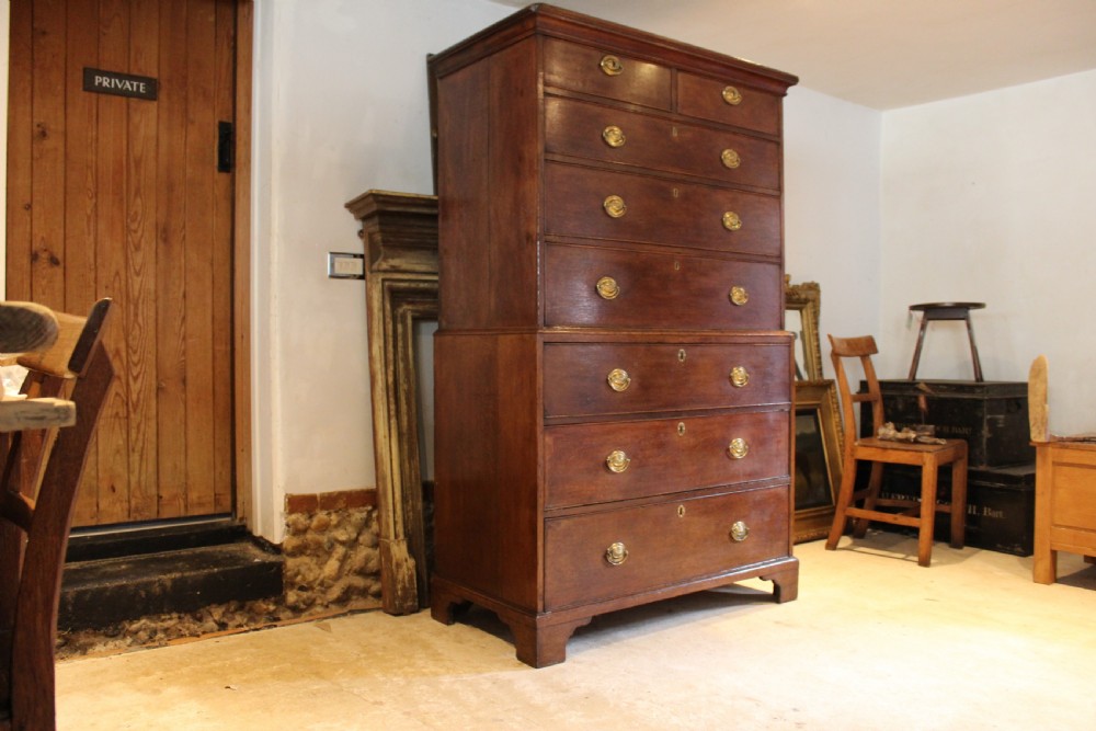 Chest of drawers Chest on Chest George III Oak c1780 View VIII