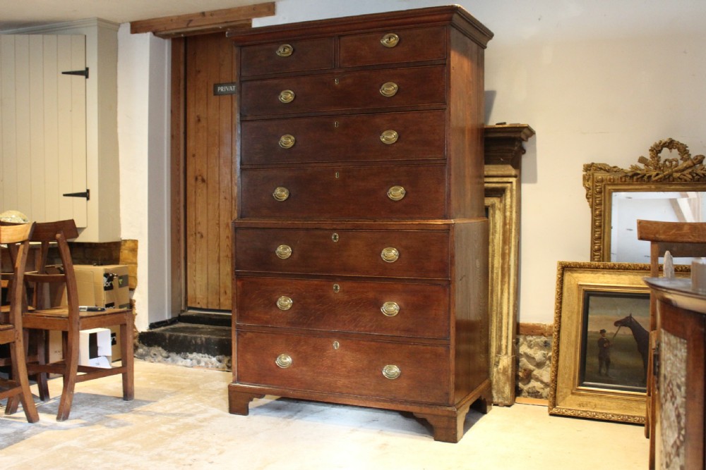 Chest of drawers Chest on Chest George III Oak c1780 View XVI