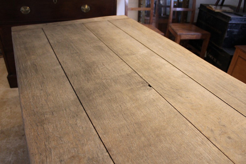 Table Oak refectory farmhouse dining French Monastic c1900 View III