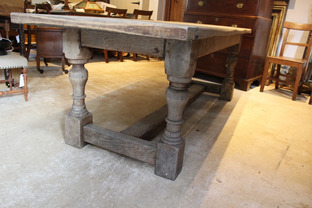 Table Oak refectory farmhouse dining French Monastic c1900 View VII