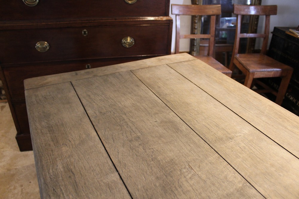 Table Oak refectory farmhouse dining French Monastic c1900 View X