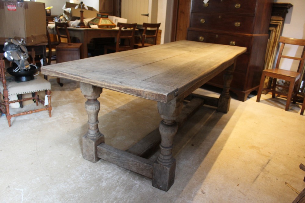 Table Oak refectory farmhouse dining French Monastic c1900 View XI