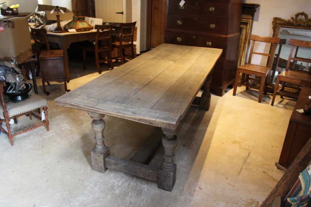 Table Oak refectory farmhouse dining French Monastic c1900 View XII