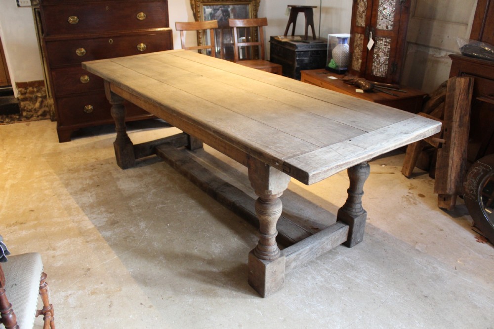 Table Oak refectory farmhouse dining French Monastic c1900 View XIII