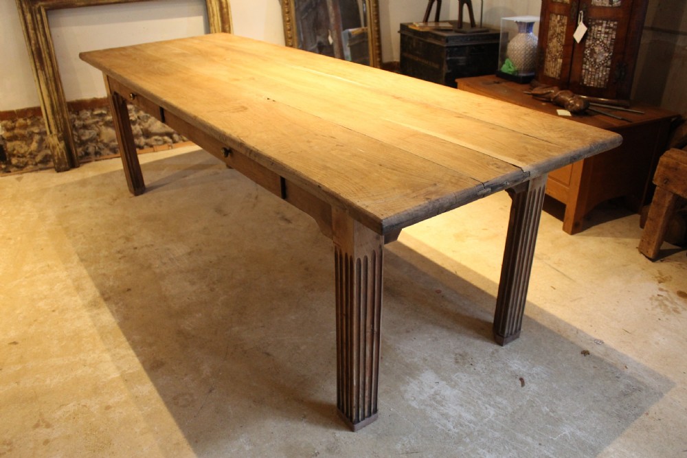 Table magnificent rare French Chestnut refectory farmhouse seats 10 c1850