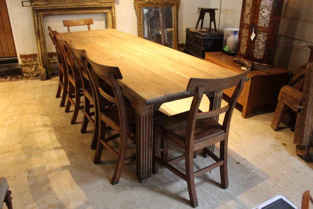 Table magnificent rare French Chestnut refectory farmhouse seats 10 c1850 View V