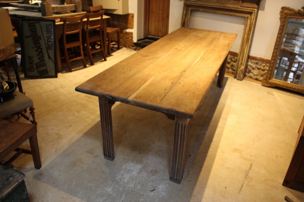 Table magnificent rare French Chestnut refectory farmhouse seats 10 c1850 View VIII