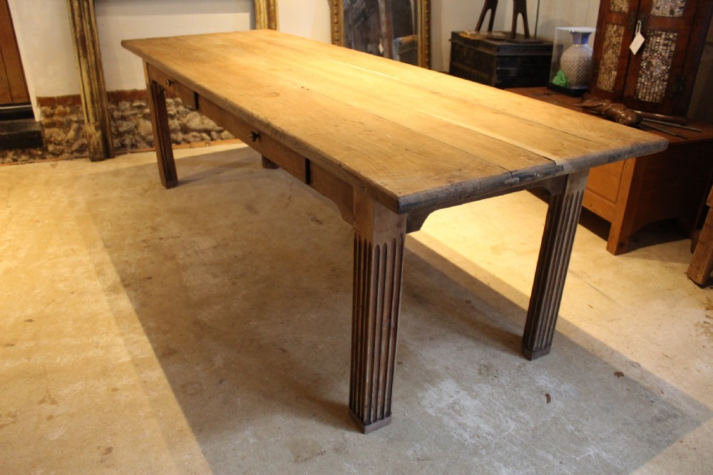 Table magnificent rare French Chestnut refectory farmhouse seats 10 c1850 View IX