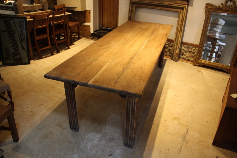 Table magnificent rare French Chestnut refectory farmhouse seats 10 c1850 View X