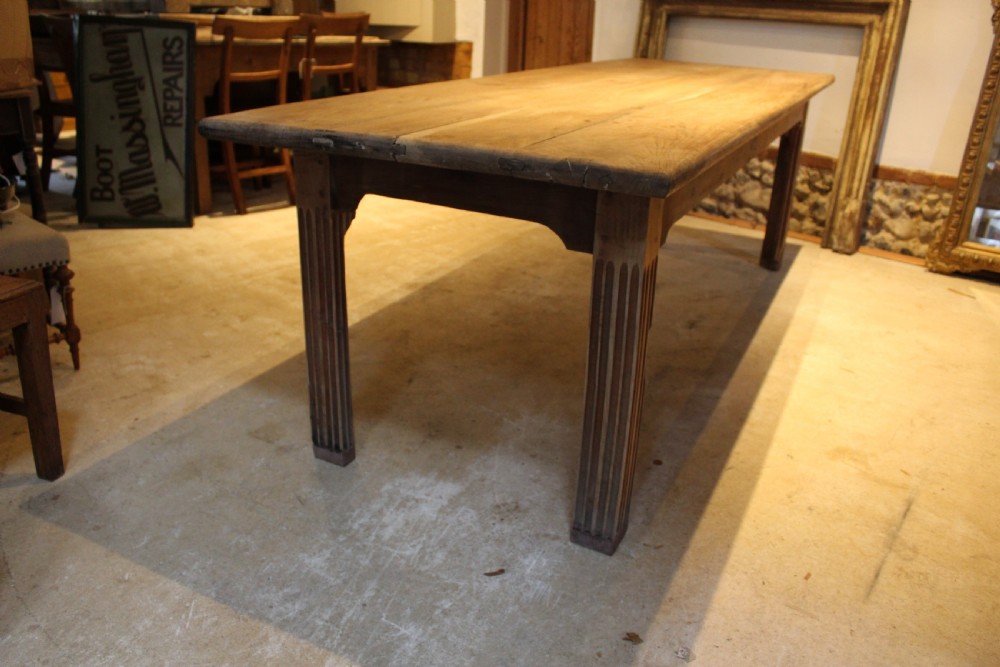 Table magnificent rare French Chestnut refectory farmhouse seats 10 c1850 View XI