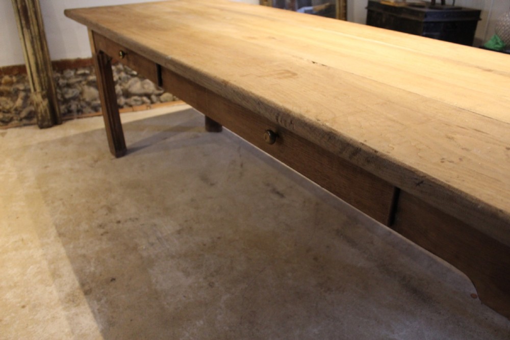 Table magnificent rare French Chestnut refectory farmhouse seats 10 c1850 View XII