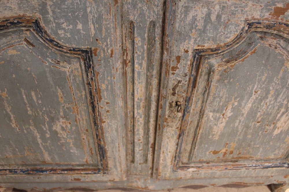Cupboard pantry linen French Chestnut original paint c1780 View III