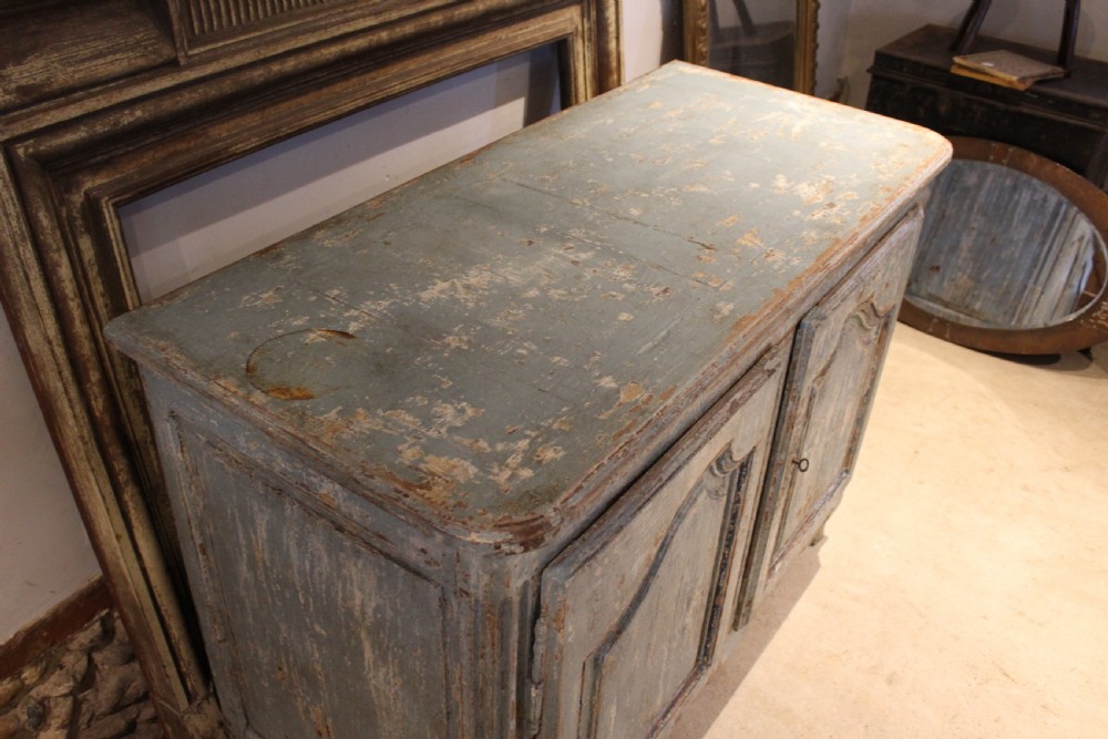 Cupboard pantry linen French Chestnut original paint c1780 View VI
