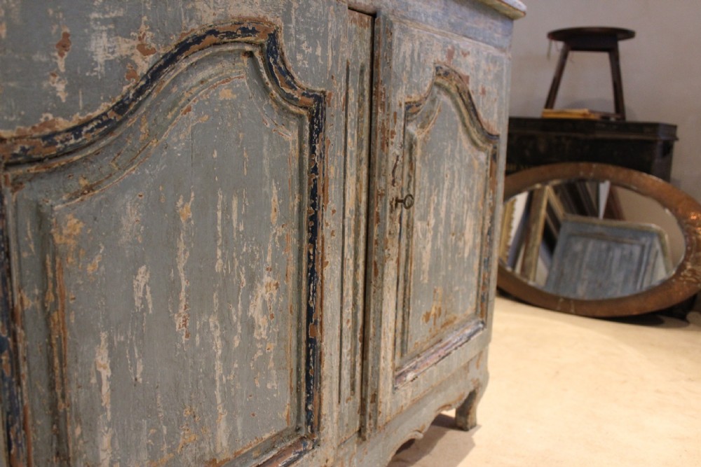 Cupboard pantry linen French Chestnut original paint c1780 View XIII