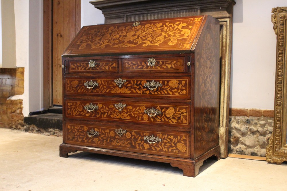 Bureau stunning George III English Walnut inlaid c1780 View II