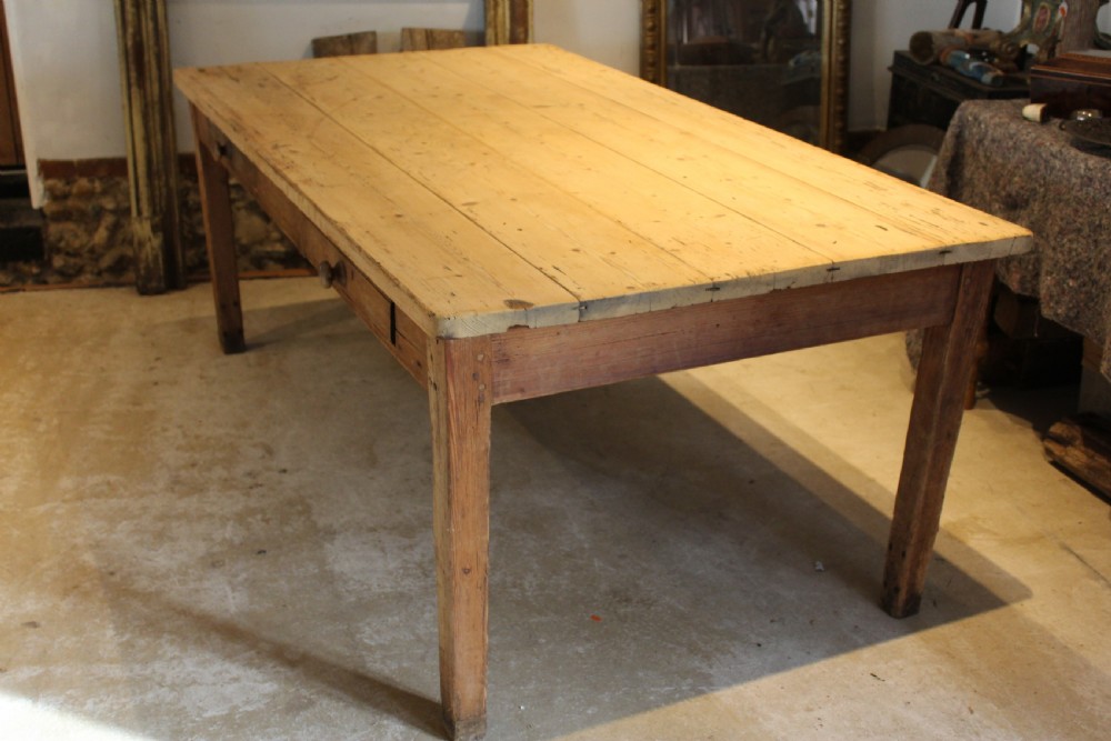 Table refectory farmhouse dining Pine seats 8 early Victorian c1840