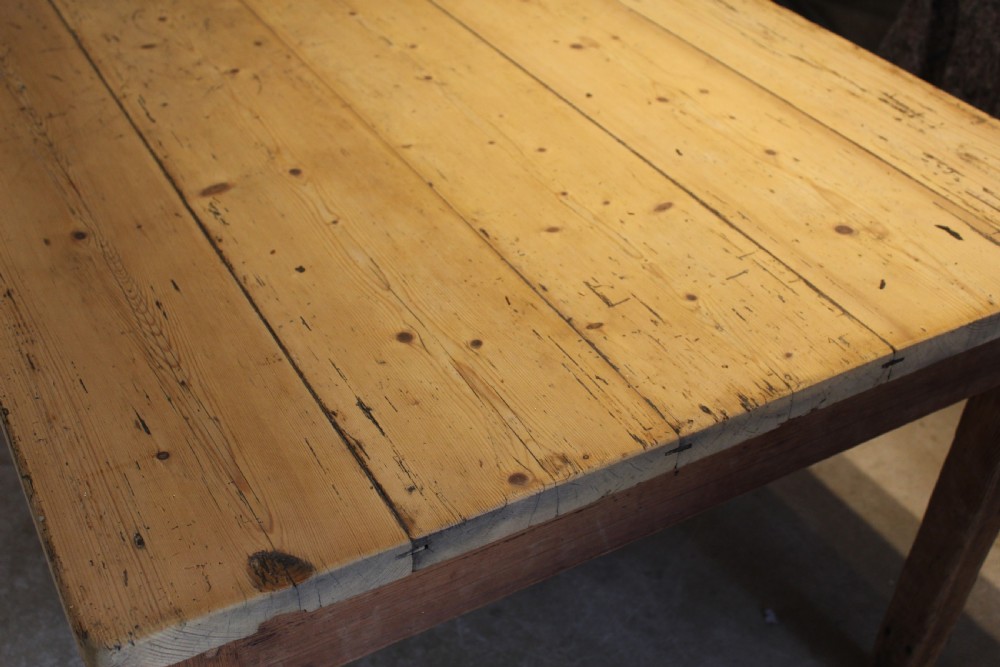 Table refectory farmhouse dining Pine seats 8 early Victorian c1840 View II