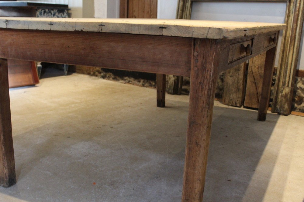 Table refectory farmhouse dining Pine seats 8 early Victorian c1840 View IV